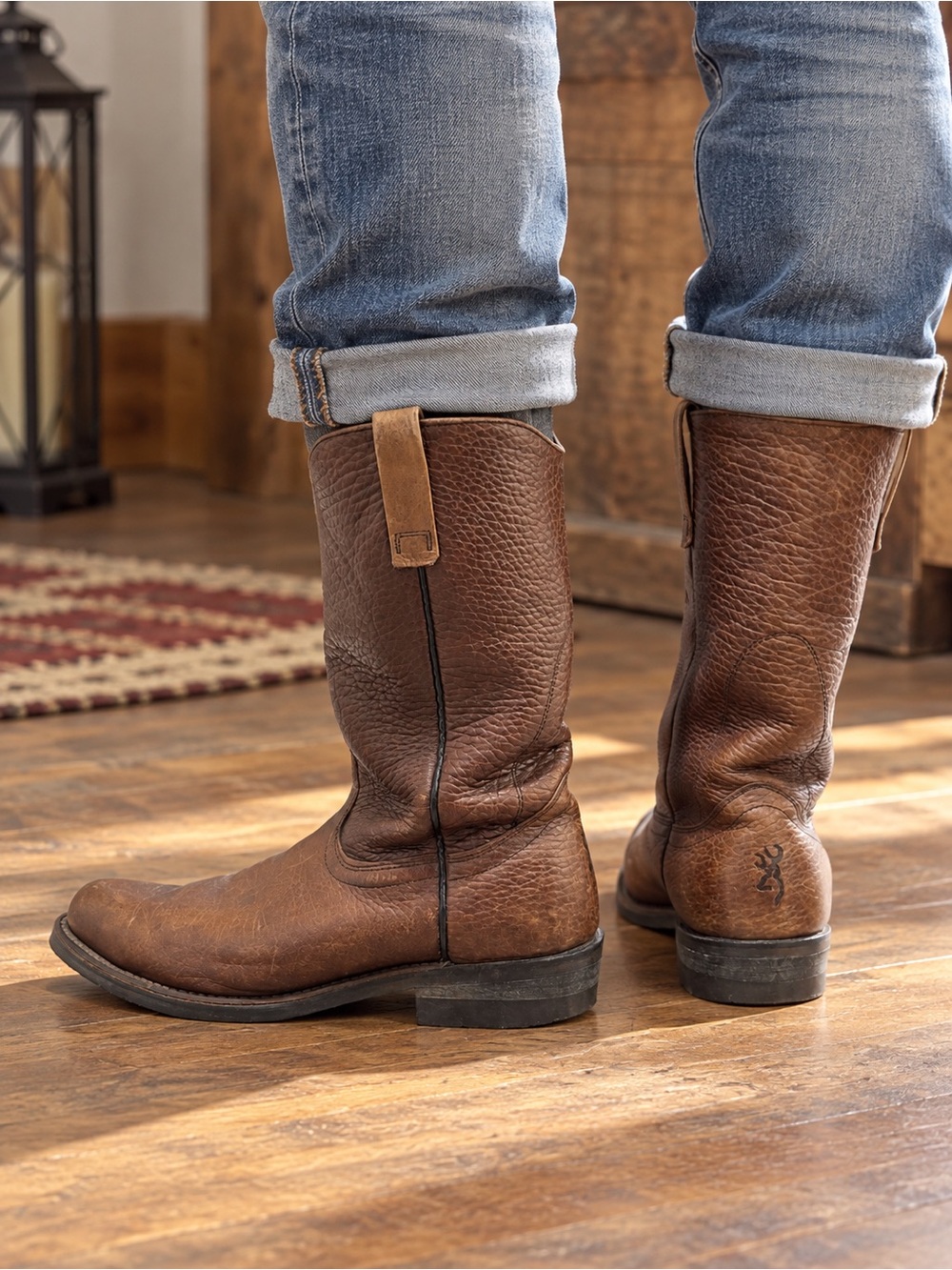 Vintage Browning Sportsman Brown Leather Pull-On Boots Men’s 10 D